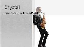  Presentation with shot - Cool new PPT theme with full-length-profile-shot backdrop and a light gray colored foreground