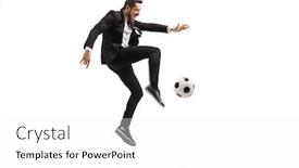  Presentation with black man - Audience pleasing PPT theme consisting of full-length-profile-shot backdrop and a white colored foreground