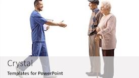  Presentation with walking patients - Slide set having full-length-profile-shot background and a white colored foreground