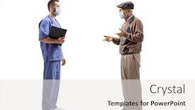  Presentation with medical worker - Slide set having full-length-profile-shot background and a white colored foreground