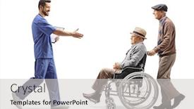  Presentation with elderly health - Colorful presentation theme enhanced with full-length-profile-shot backdrop and a light gray colored foreground