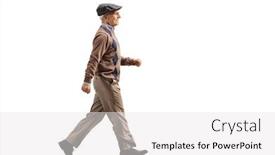  Presentation with elderly - Presentation theme consisting of full-length-profile-shot background and a white colored foreground