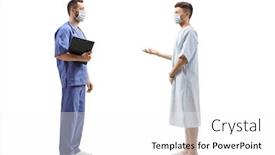  Presentation with medical worker - Presentation theme having full-length-profile-shot background and a white colored foreground