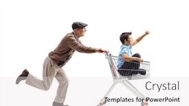  Presentation with elderly ladies beauty shop - Audience pleasing presentation theme consisting of full-length-profile-shot backdrop and a white colored foreground