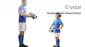  Presentation with football - Colorful presentation enhanced with full-length-profile-shot backdrop and a white colored foreground