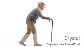  Presentation with elderly - Cool new slide deck with full-length-profile-shot backdrop and a white colored foreground