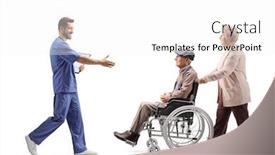  Presentation with elderly health - Colorful presentation enhanced with full-length-profile-shot backdrop and a white colored foreground