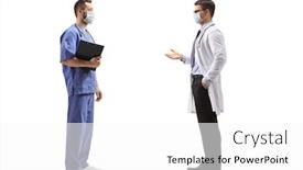  Presentation with medical worker - Beautiful PPT theme featuring full-length-profile-shot backdrop and a white colored foreground
