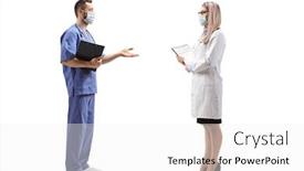  Presentation with medical worker - Presentation theme featuring full-length-profile-shot background and a white colored foreground