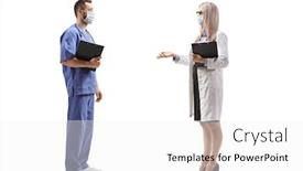  Presentation with male nurse - PPT theme consisting of full-length-profile-shot background and a white colored foreground