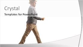  Presentation with elderly - Presentation theme consisting of full-length-profile-shot background and a white colored foreground