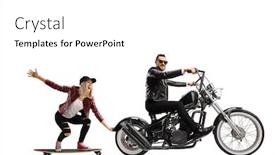  Presentation with lens flare on white - Presentation theme with full-length-profile-shot background and a white colored foreground