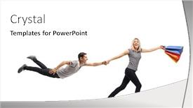  Presentation with healthy workplace full length side view - Cool new presentation theme with full-length-profile-shot backdrop and a white colored foreground