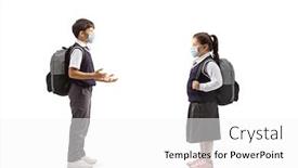  Presentation with face masks - Amazing slide set having full-length-profile-shot backdrop and a white colored foreground