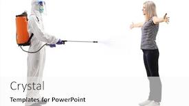  Presentation with disinfectant - Amazing theme having full-length-profile-shot backdrop and a white colored foreground