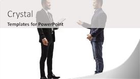  Presentation with shot - Audience pleasing PPT theme consisting of full-length-profile-shot backdrop and a light gray colored foreground