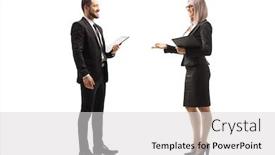  Presentation with healthy workplace full length side view - Amazing presentation theme having full-length-profile-shot backdrop and a light gray colored foreground