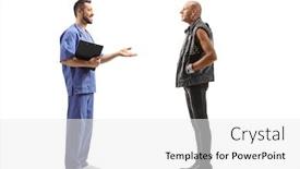  Presentation with medical worker - Colorful presentation enhanced with full-length-profile-shot backdrop and a white colored foreground