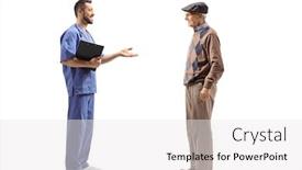 Presentation with medical worker - Slide set consisting of full-length-profile-shot background and a white colored foreground