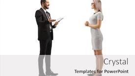  Presentation with formal - Amazing slide set having full-length-profile-shot backdrop and a light gray colored foreground
