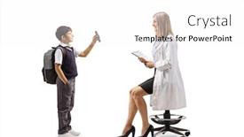  Presentation with pediatrician - Cool new PPT theme with full-length-profile-shot backdrop and a white colored foreground