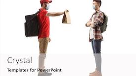  Presentation with food mask - Cool new slide deck with full-length-profile-shot backdrop and a white colored foreground