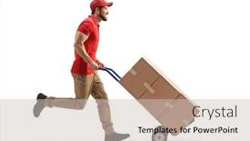  Presentation with shot - Presentation design enhanced with full-length-profile-shot background and a soft green colored foreground