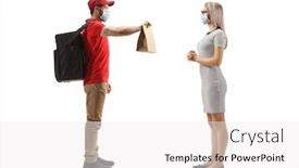  Presentation with food mask - Slide deck consisting of full-length-profile-shot background and a white colored foreground