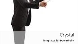  Presentation with conductor - Colorful slide deck enhanced with full-length-profile-shot backdrop and a white colored foreground