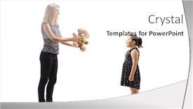  Presentation with teddy bear - PPT theme consisting of full-length-profile-shot background and a white colored foreground