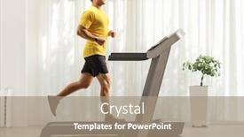 Presentation with running treadmill - Colorful PPT layouts enhanced with full-length-profile-shot backdrop and a coral colored foreground