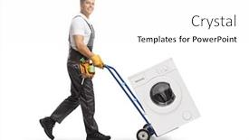  Presentation with hand washing - Audience pleasing slide set consisting of full-length-profile-shot backdrop and a white colored foreground