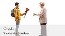  Presentation with shot - Colorful presentation theme enhanced with full-length-profile-shot backdrop and a light gray colored foreground