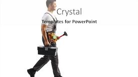  Presentation with shot - Slide deck having full-length-profile-shot background and a white colored foreground