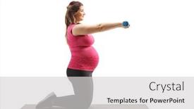  Presentation with kneeling - Colorful presentation theme enhanced with full-length-profile-shot backdrop and a light gray colored foreground