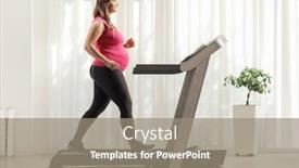  Presentation with treadmill - Presentation theme with full-length-profile-shot background and a gray colored foreground