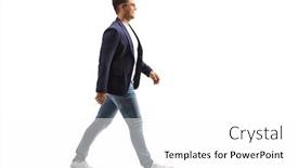  Presentation with shot - Slide deck enhanced with full-length-profile-shot background and a white colored foreground