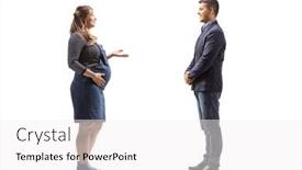 Presentation with pregnant - Slides consisting of full-length-profile-shot background and a white colored foreground