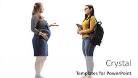  Presentation with pregnant woman - Theme featuring full-length-profile-shot background and a  colored foreground