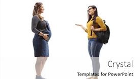  Presentation with pregnant woman - Amazing slide set having full-length-profile-shot backdrop and a white colored foreground