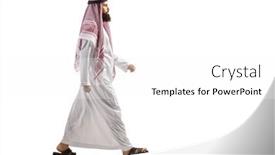  Presentation with arab - Cool new theme with full-length-profile-shot backdrop and a white colored foreground