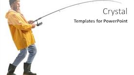  Presentation with fishing - Beautiful slide set featuring full-length-profile-shot backdrop and a white colored foreground