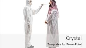  Presentation with hazmat - Colorful PPT theme enhanced with full-length-profile-shot backdrop and a white colored foreground