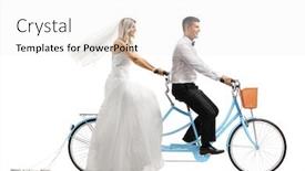  Presentation with bride - Slide set consisting of full-length-profile-shot background and a white colored foreground