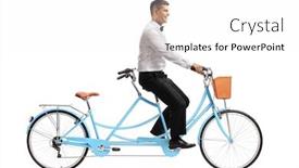  Presentation with shot - Cool new slide set with full-length-profile-shot backdrop and a white colored foreground