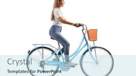  Presentation with long hair - Audience pleasing slide set consisting of full-length-profile-shot backdrop and a light blue colored foreground