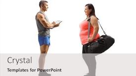 Presentation with fitness - Theme with full-length-profile-shot background and a light gray colored foreground