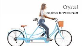  Presentation with long hair - Presentation design consisting of full-length-profile-shot background and a white colored foreground