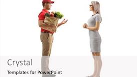  Presentation with courier bag - Slides having full-length-profile-shot background and a white colored foreground