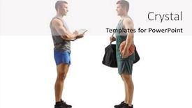  Presentation with coach - Beautiful slide deck featuring full-length-profile-shot backdrop and a white colored foreground